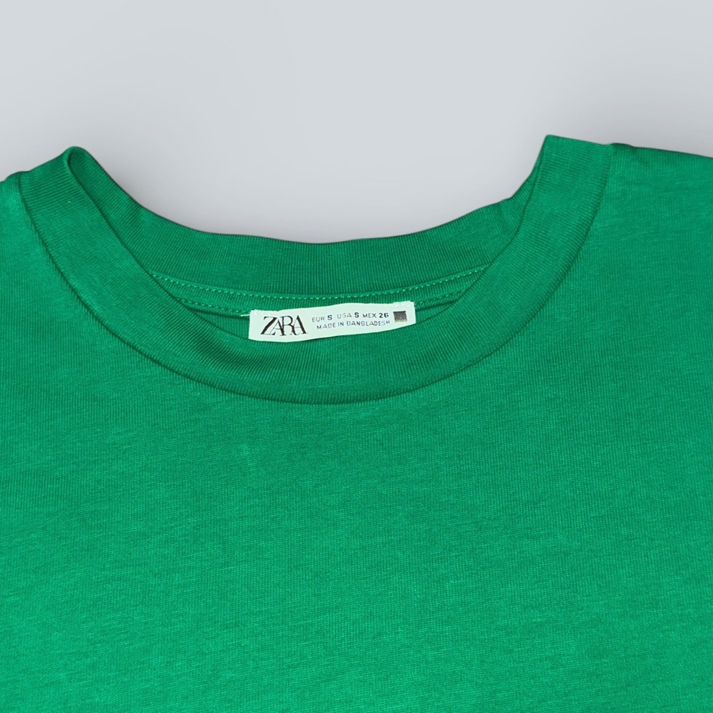 ZARA Oversized Cropped Short Sleeve Tee - Picture 2 of 5